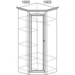 Шкаф угловой №662 "Флоренция" Фасад глухой (угол 1005*1005) Дуб оксфорд | фото 3